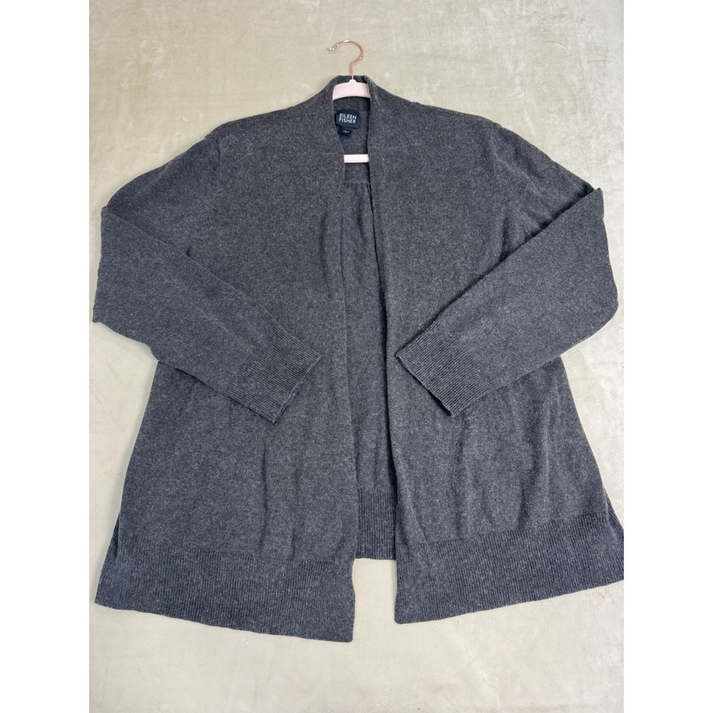 Eileen Fisher Cashmere And Silk Cardigan Women L Open Front